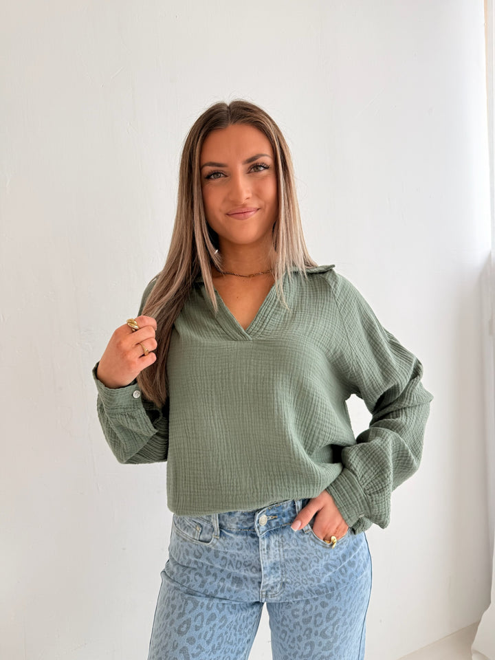 Schlupfbluse aus Musselin Chloe