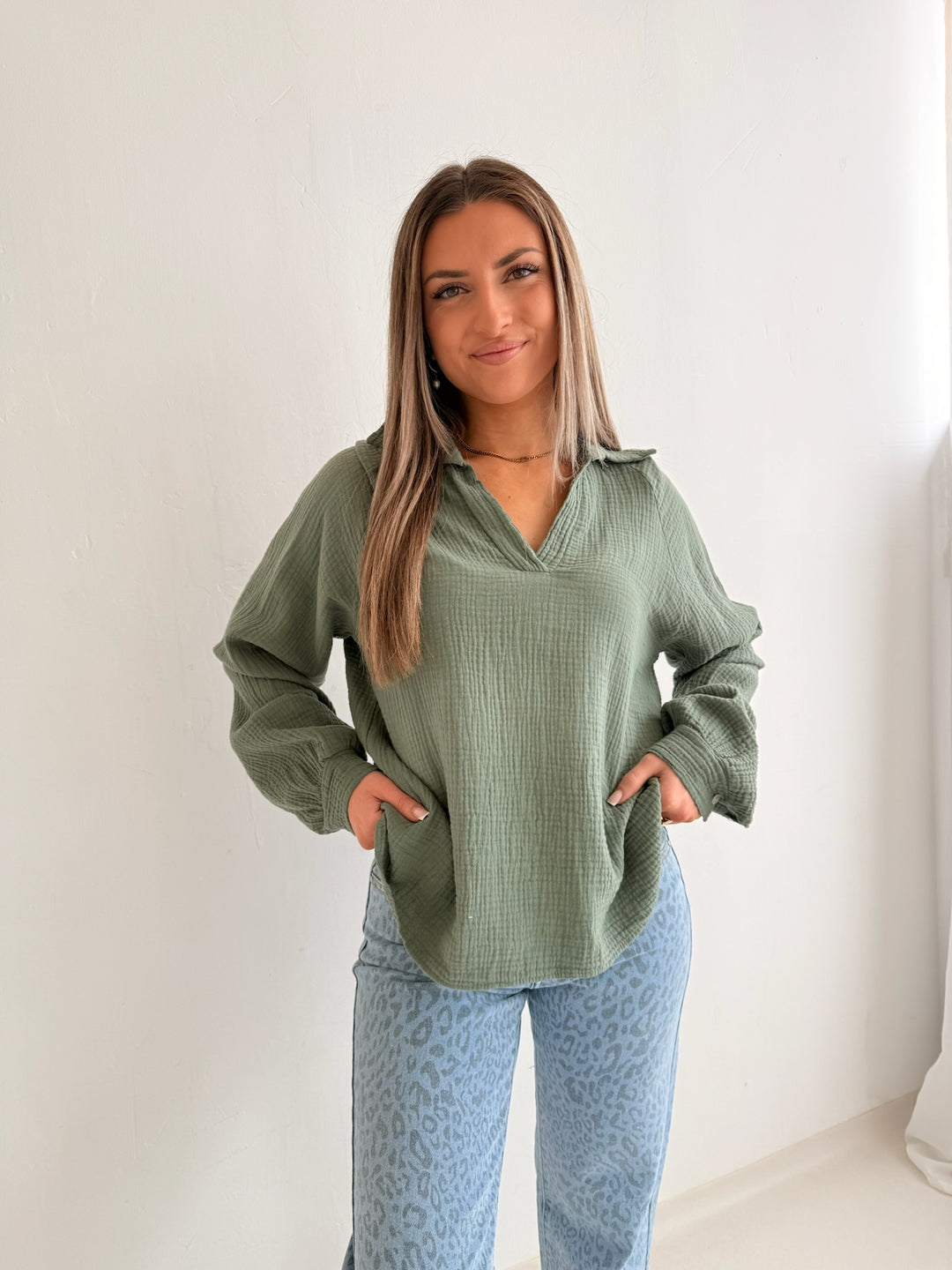 Schlupfbluse aus Musselin Chloe