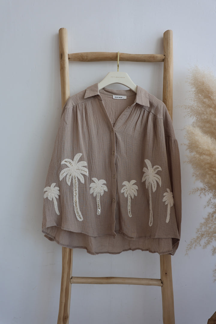 Musselinbluse Beach Palms
