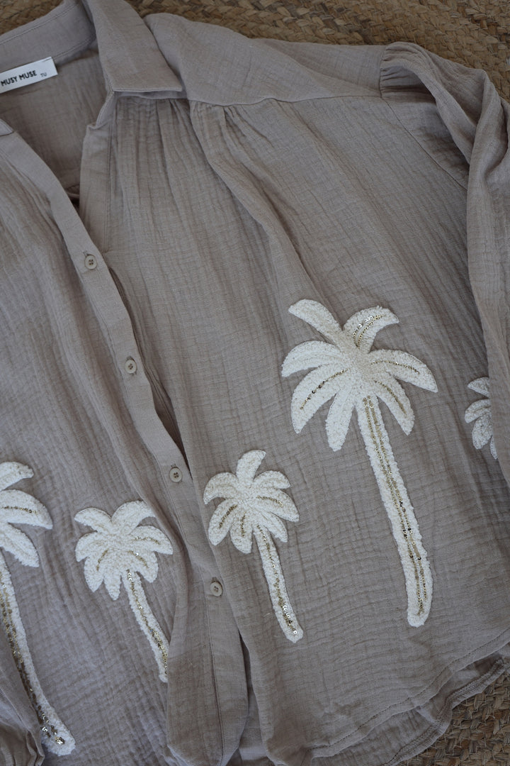 Musselinbluse Beach Palms