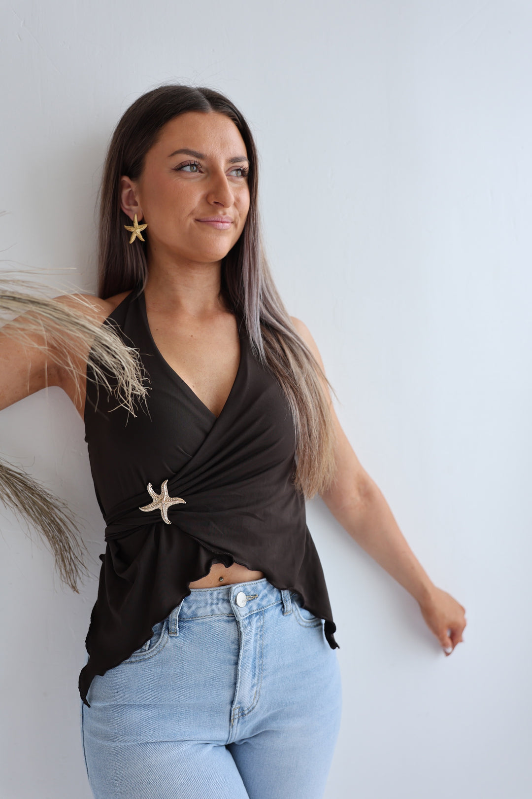 Neckholder Top Golden Seestar