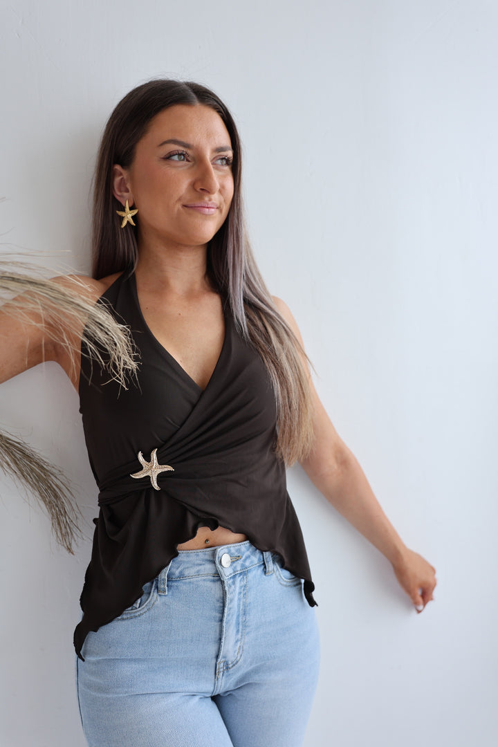 Neckholder Top Golden Seestar