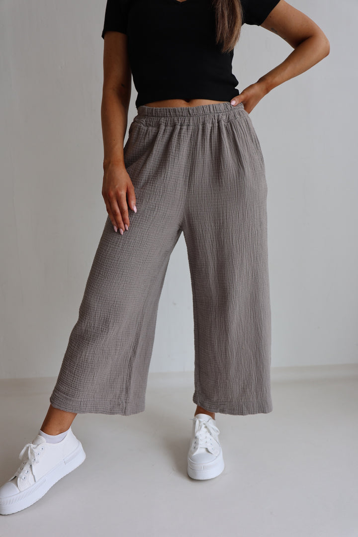 3/4 Musselinhose Casual Fit