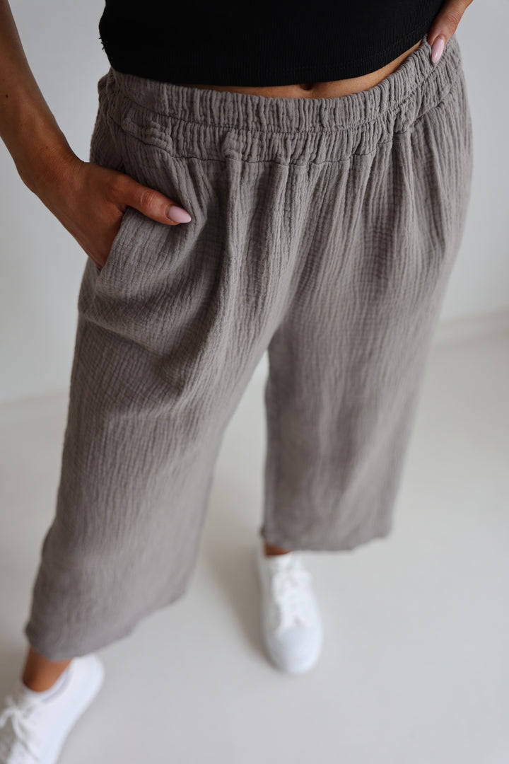 3/4 Musselinhose Casual Fit