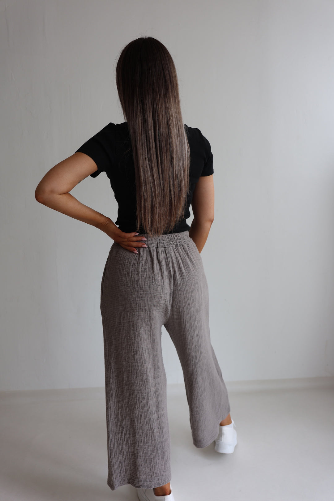 3/4 Musselinhose Casual Fit
