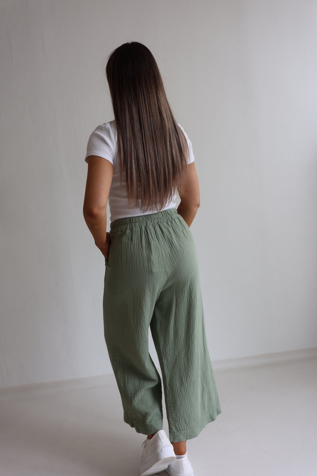 3/4 Musselinhose Casual Fit