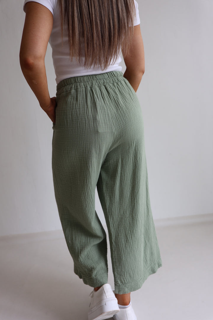 3/4 Musselinhose Casual Fit