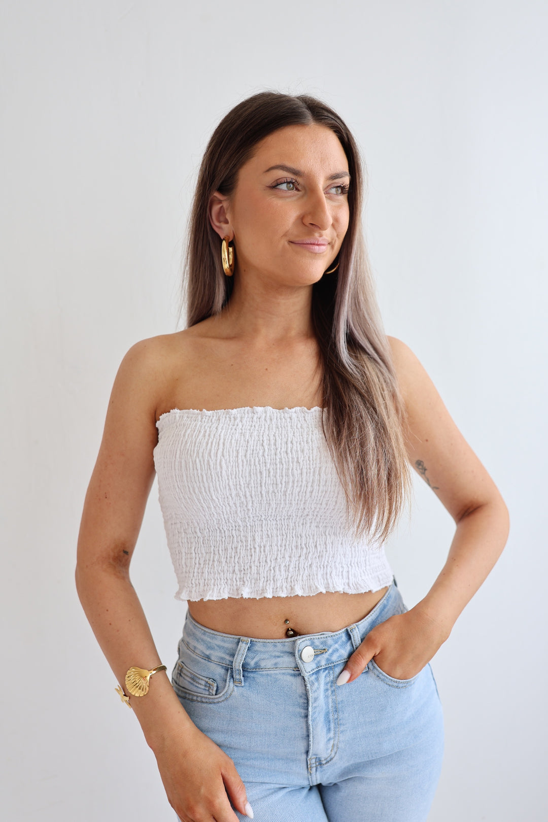 Croptop aus Musselin Malu