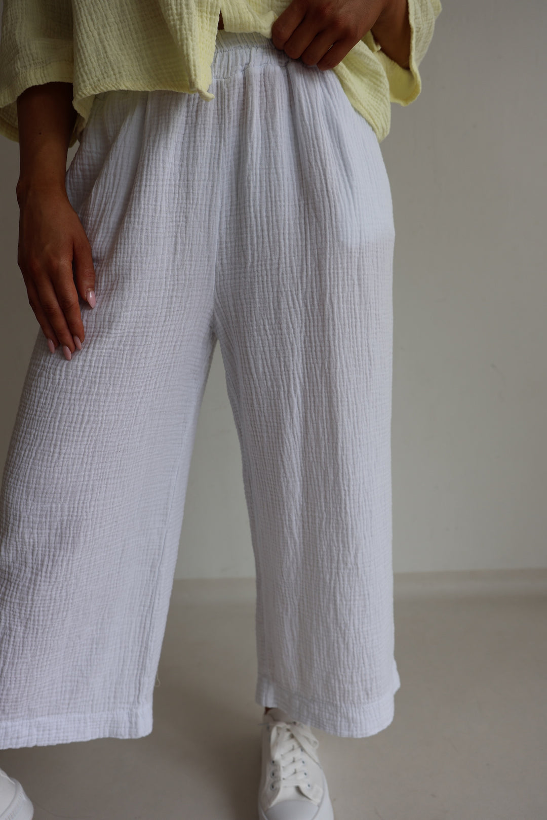 3/4 Musselinhose Casual Fit