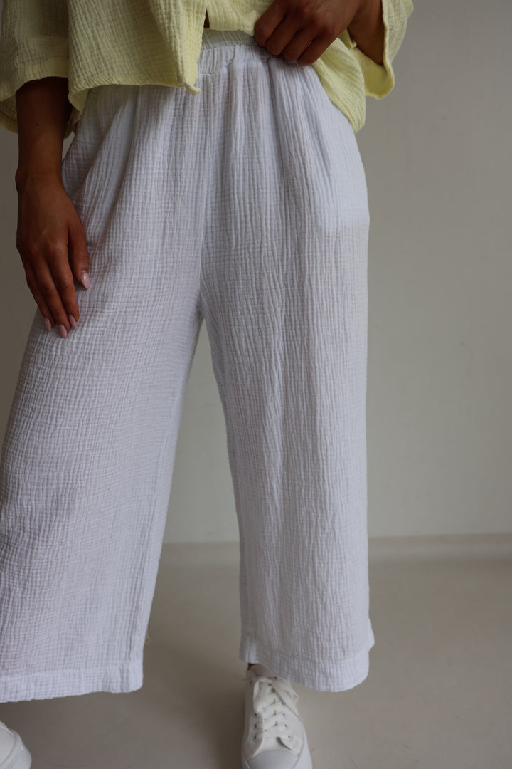 3/4 Musselinhose Casual Fit