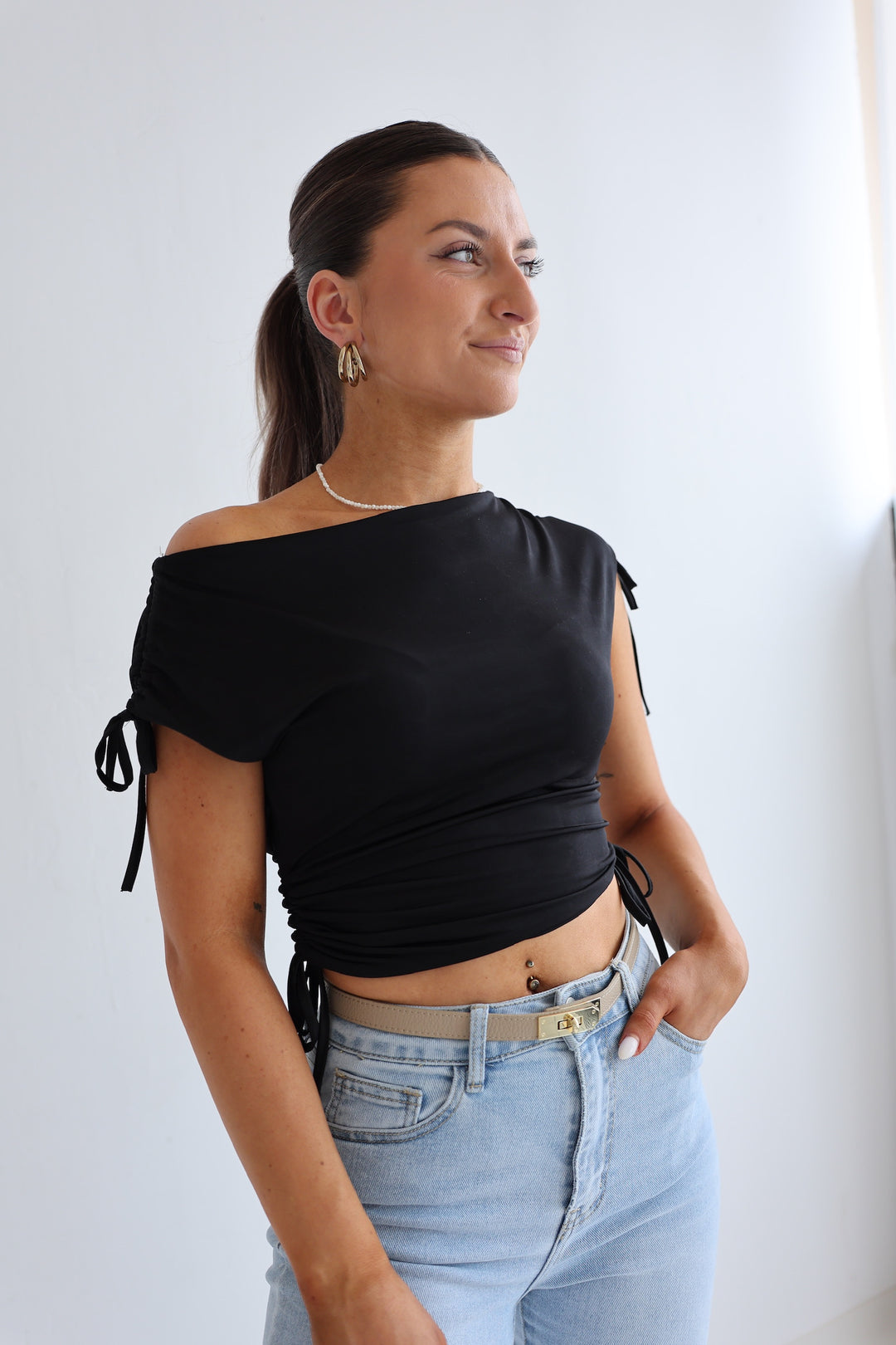 T-Shirt mit Raffung Nadja