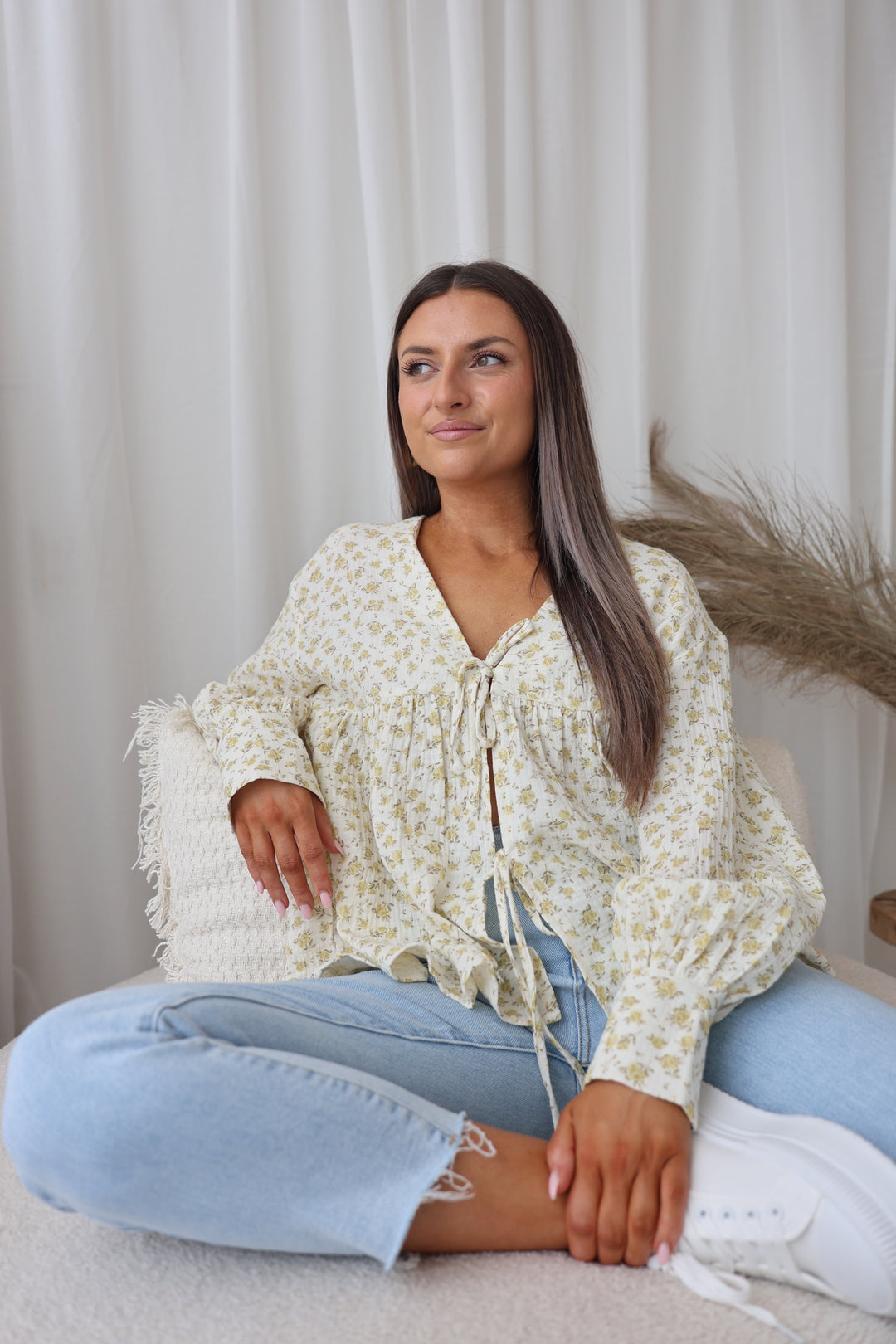 Musselinbluse mit Floralprint Sweetest Flowers