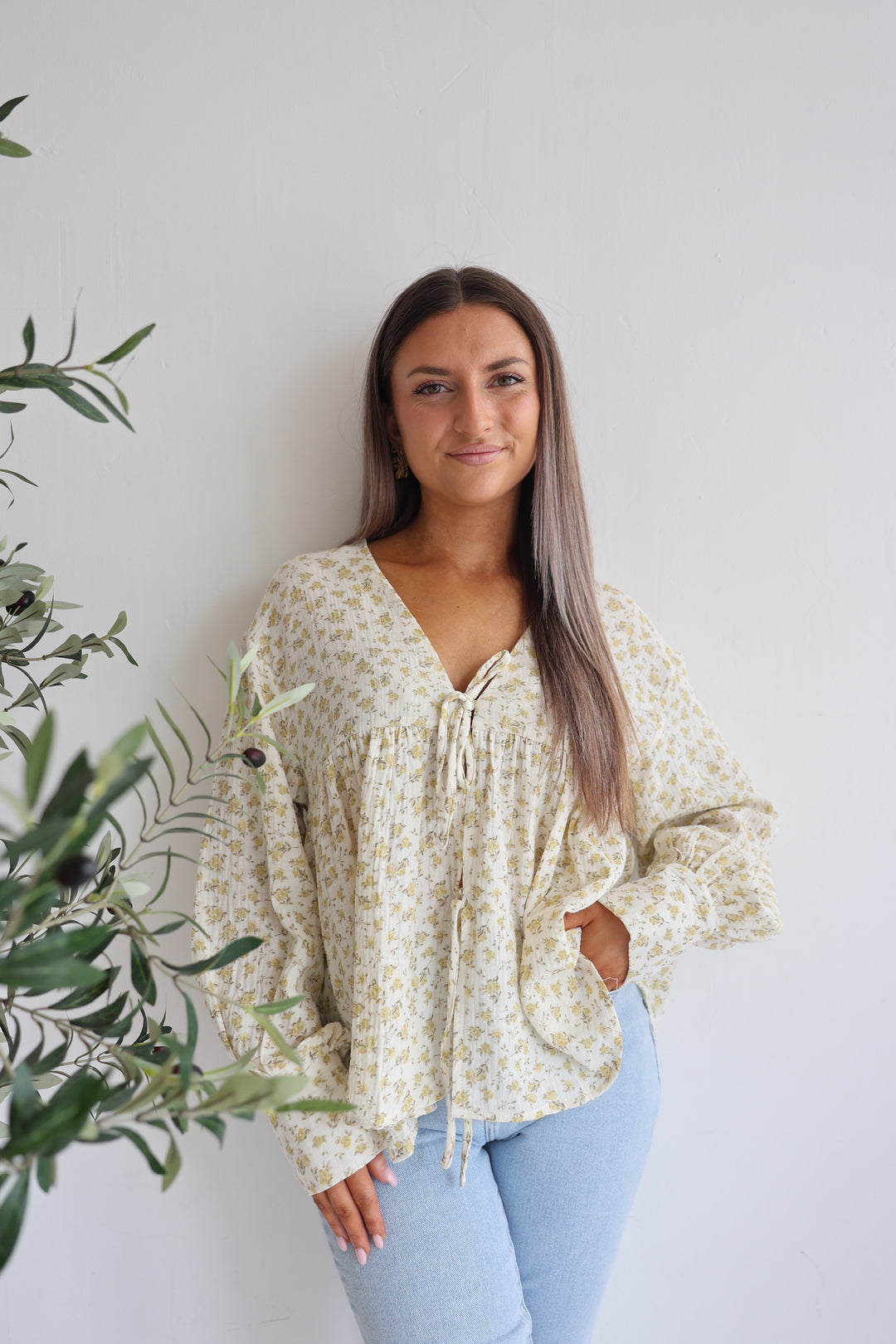 Musselinbluse mit Floralprint Sweetest Flowers