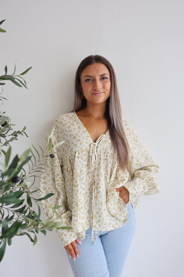 Musselinbluse mit Floralprint Sweetest Flowers