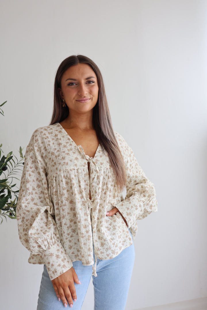 Musselinbluse mit Floralprint Sweetest Flowers
