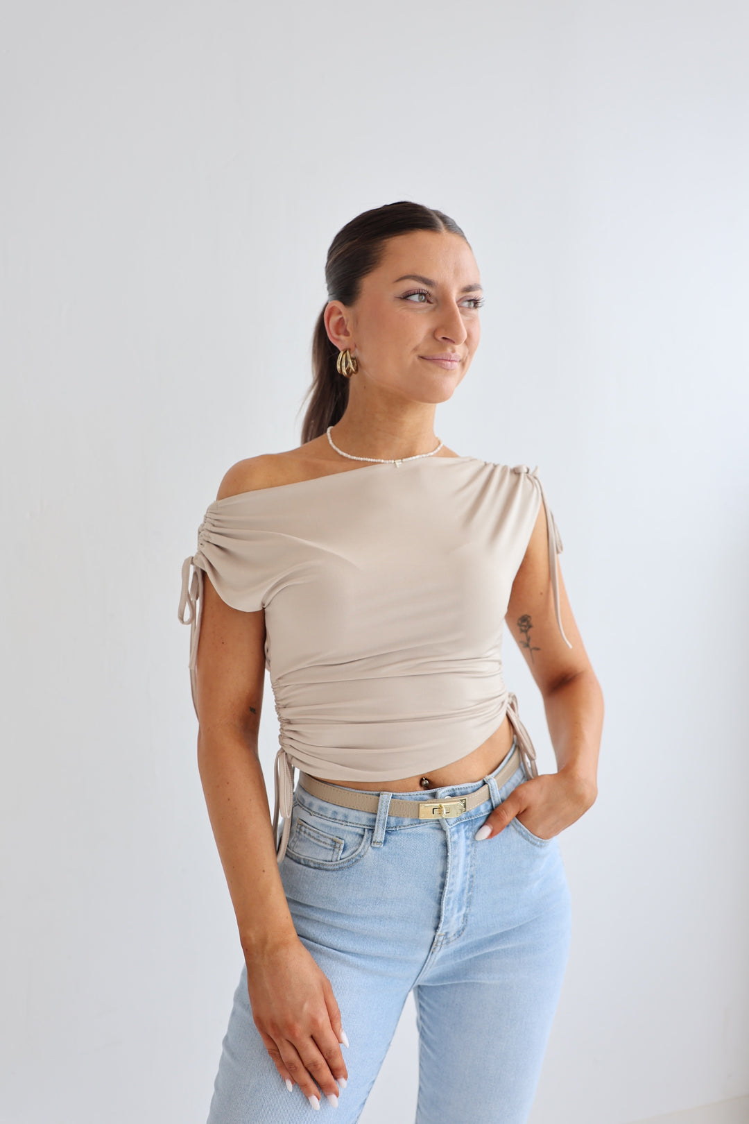T-Shirt mit Raffung Nadja