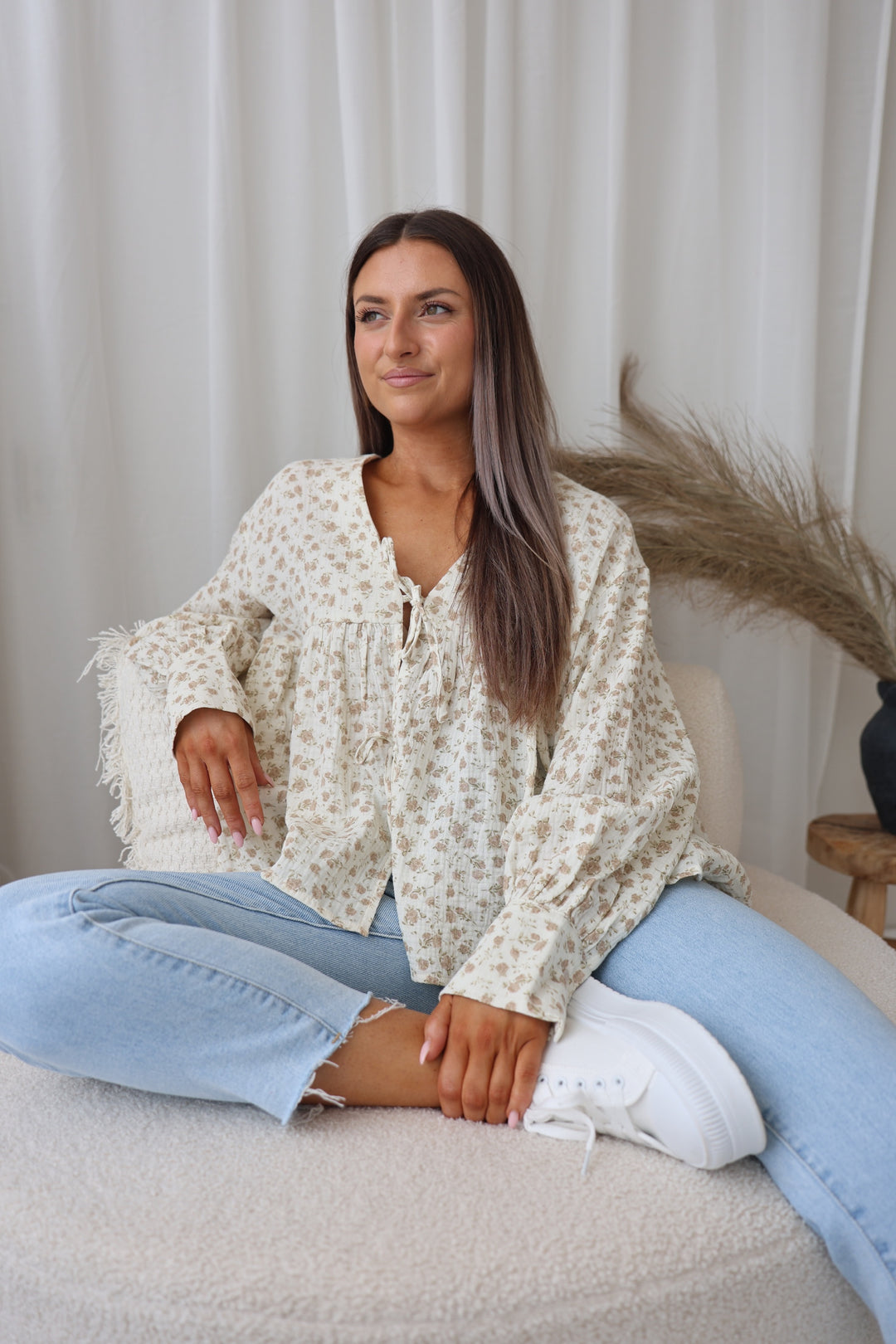 Musselinbluse mit Floralprint Sweetest Flowers