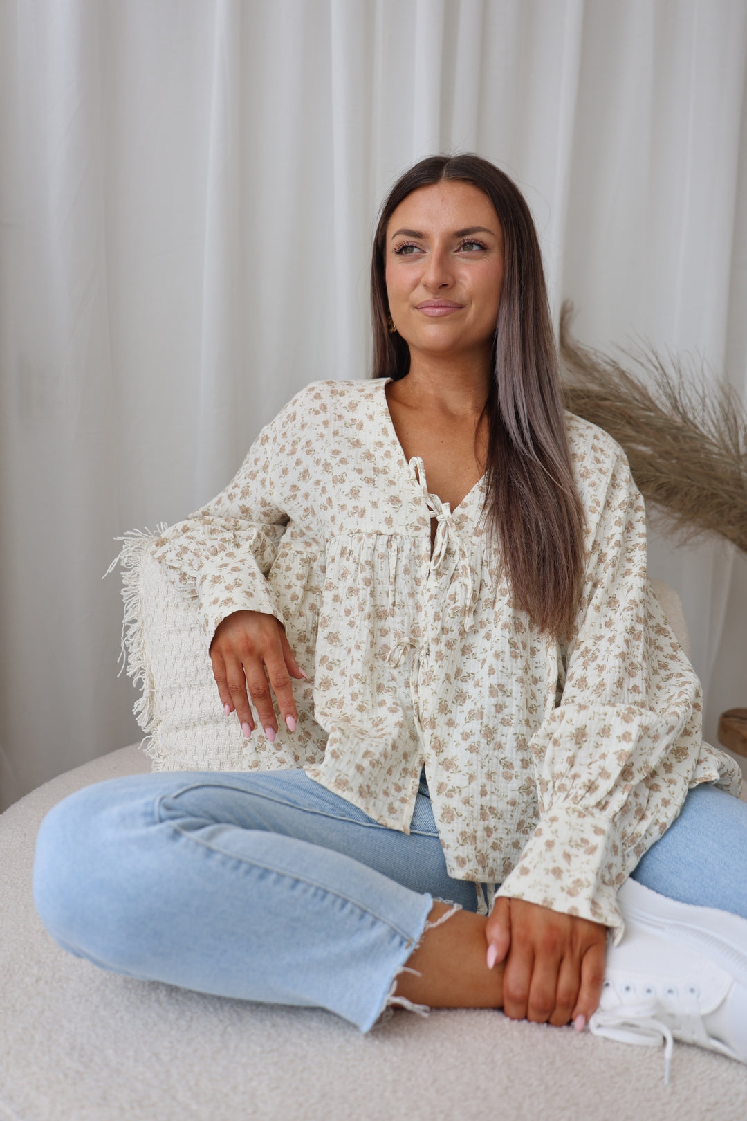 Musselinbluse mit Floralprint Sweetest Flowers