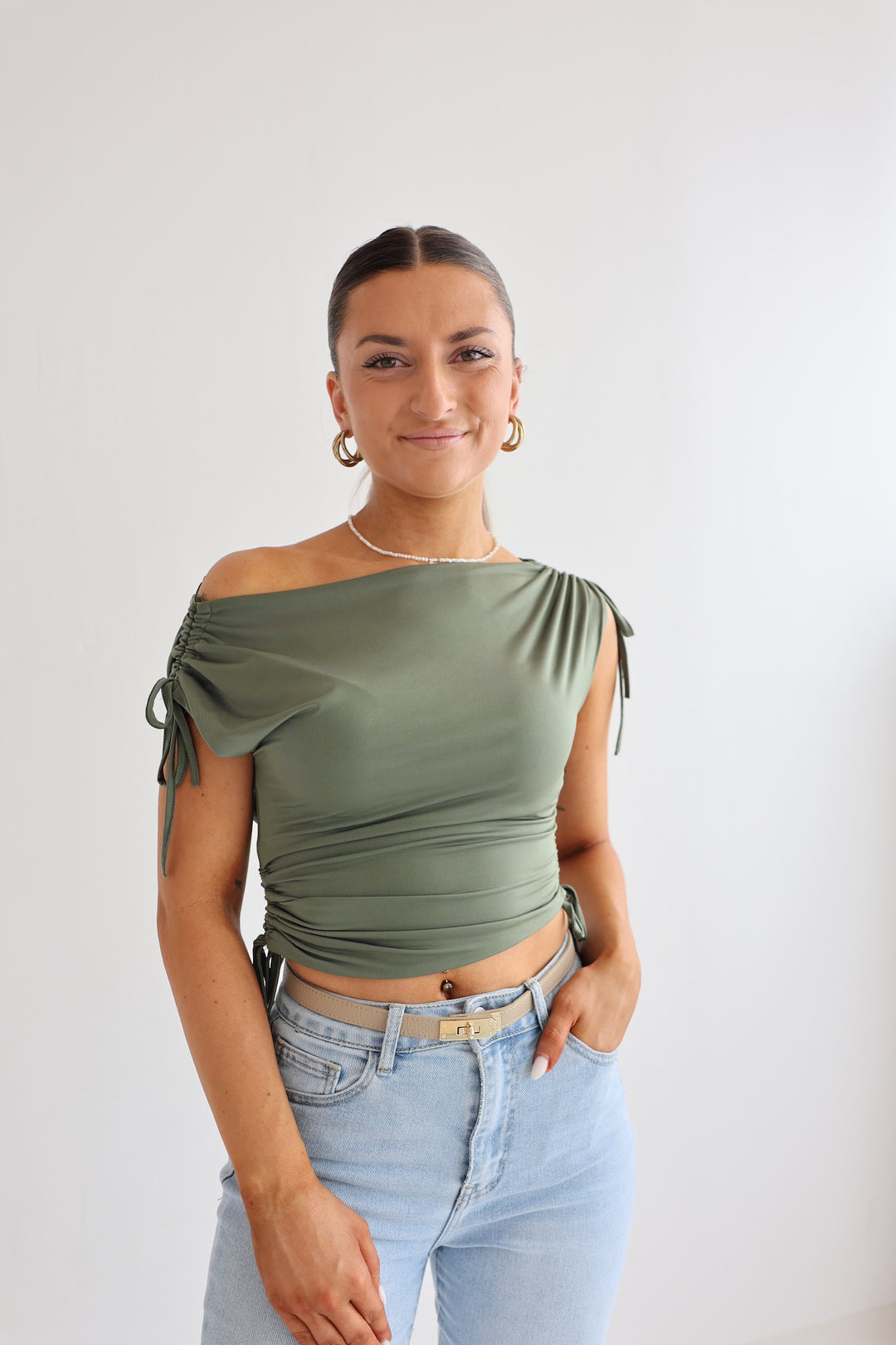 T-Shirt mit Raffung Nadja