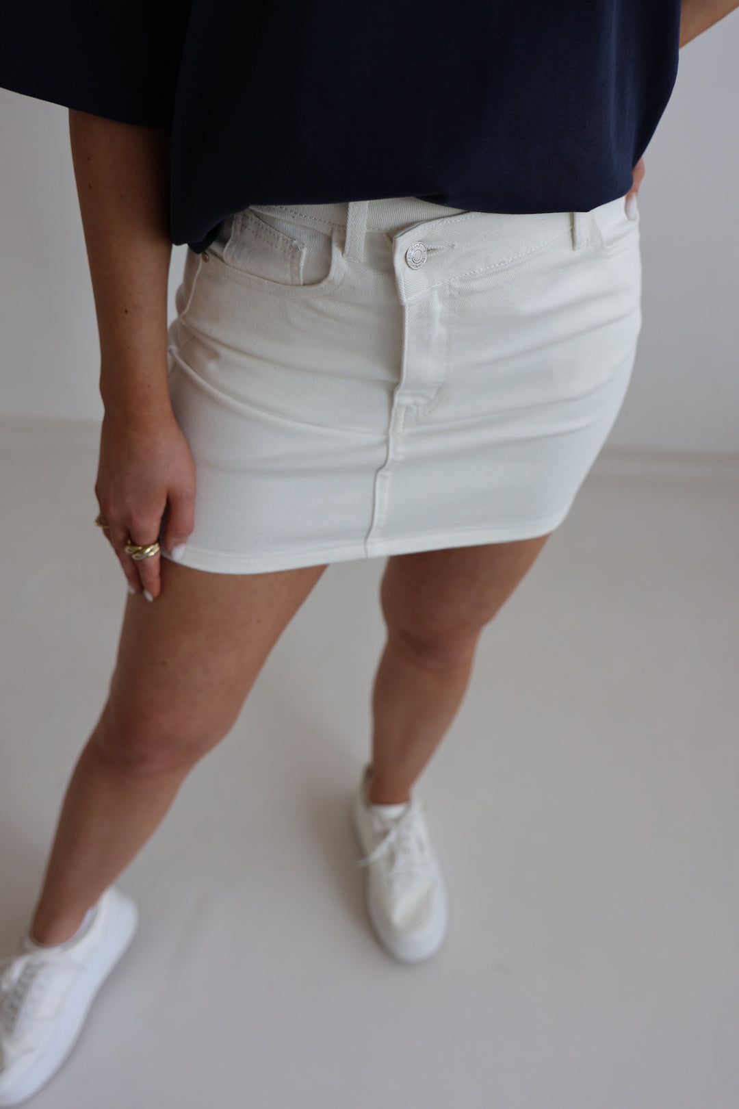 Asymmetrischer Jeansrock Creamy
