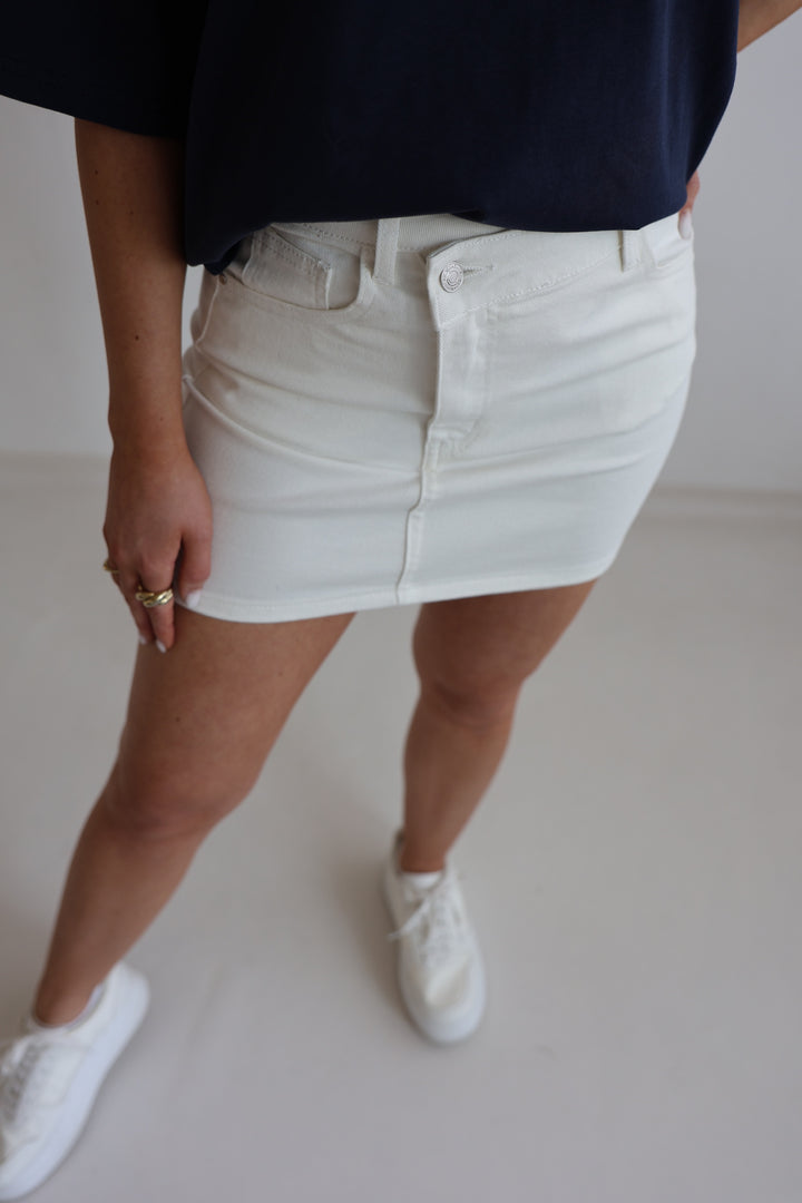 Asymmetrischer Jeansrock Creamy