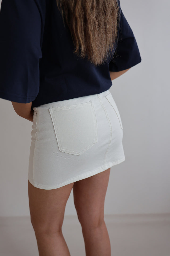 Asymmetrischer Jeansrock Creamy