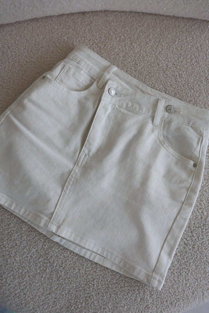 Asymmetrischer Jeansrock Creamy