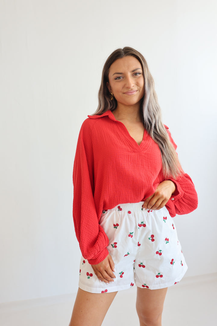 Baumwollshorts Red Cherrys