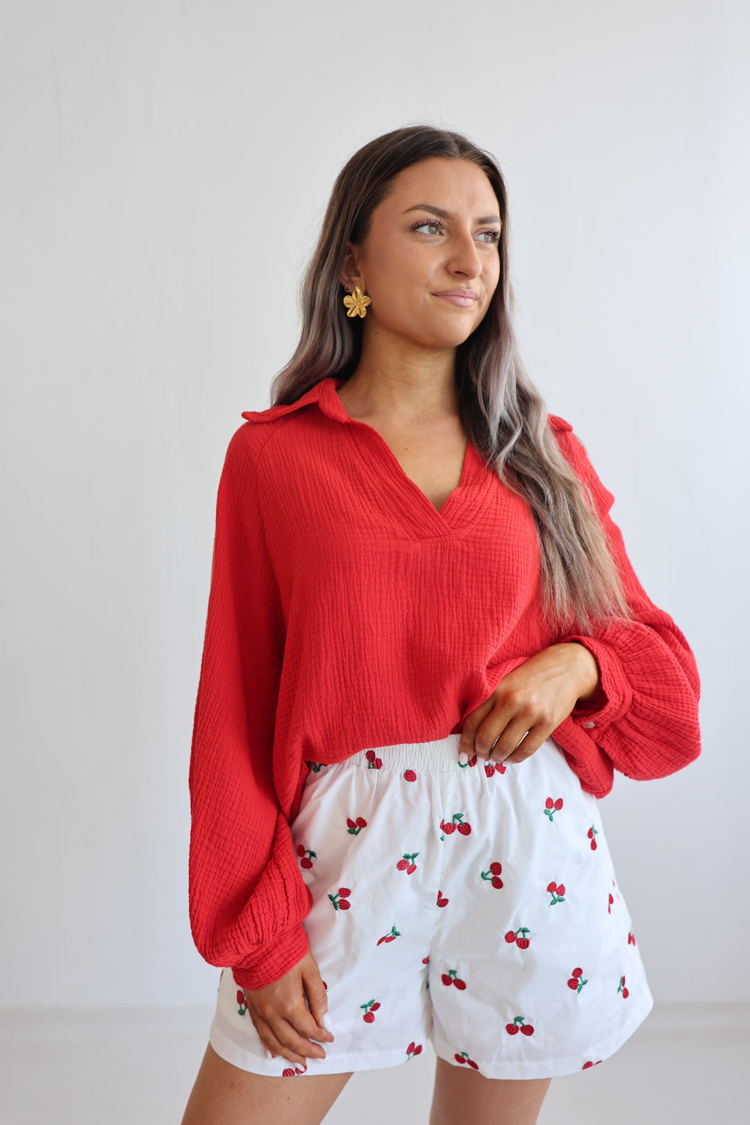 Baumwollshorts Red Cherrys