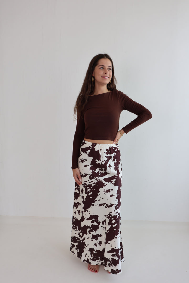 Satinrock mit Cowprint