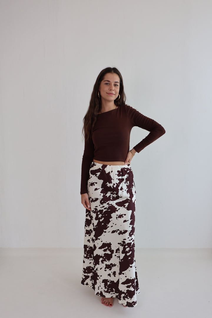 Satinrock mit Cowprint