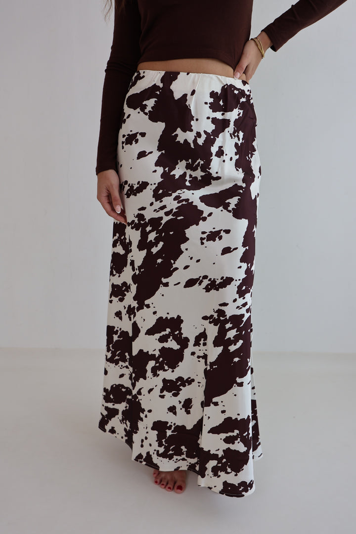 Satinrock mit Cowprint