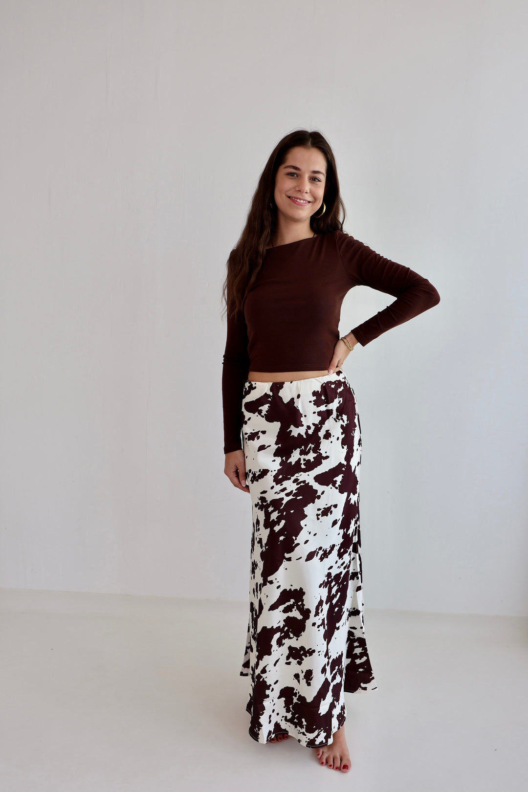 Satinrock mit Cowprint