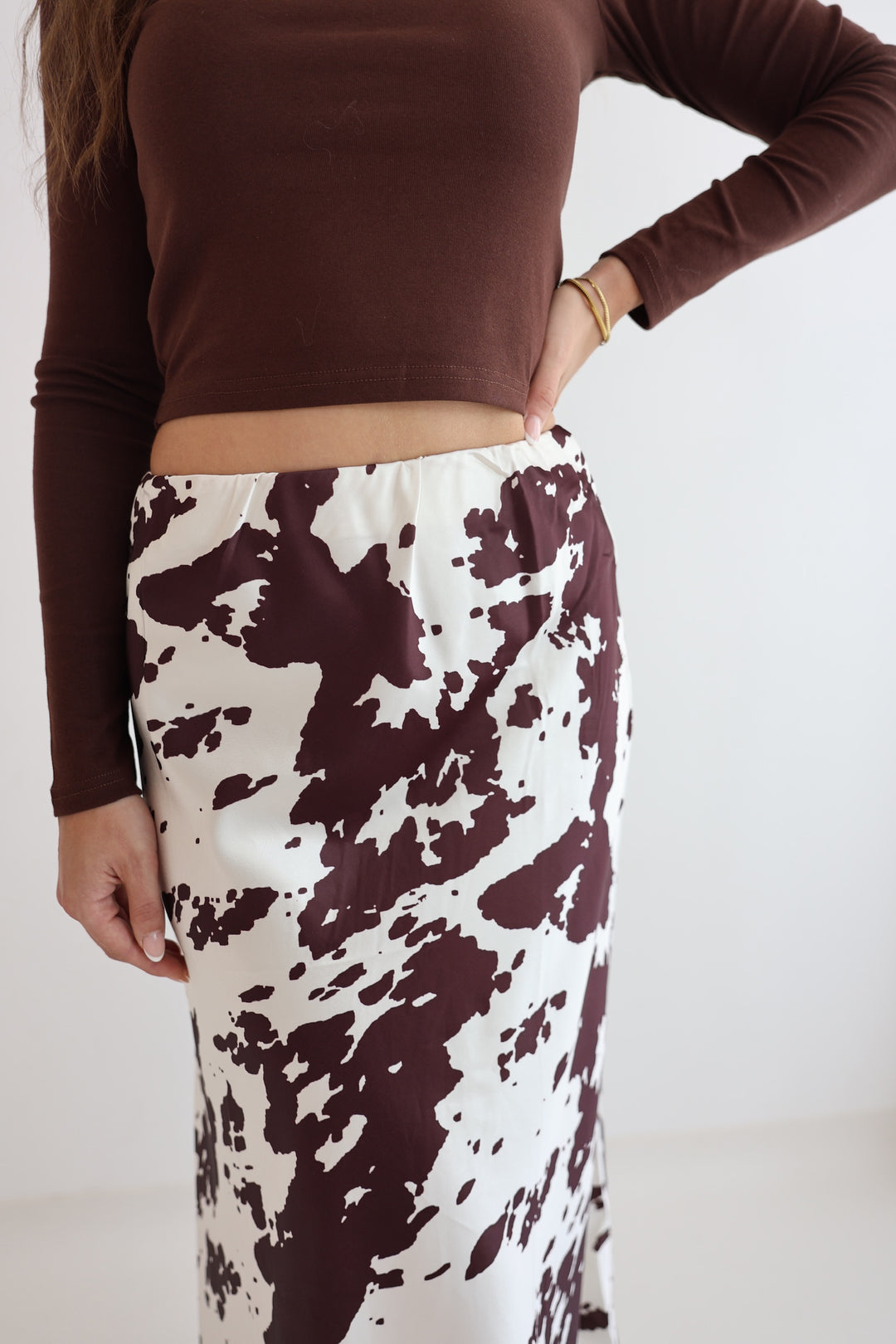 Satinrock mit Cowprint