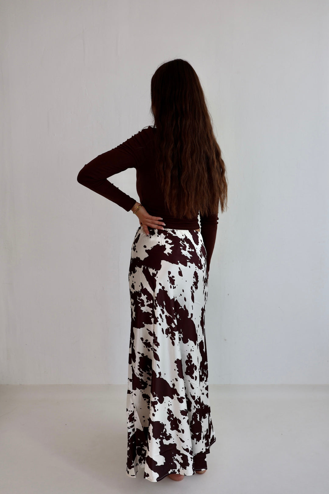 Satinrock mit Cowprint