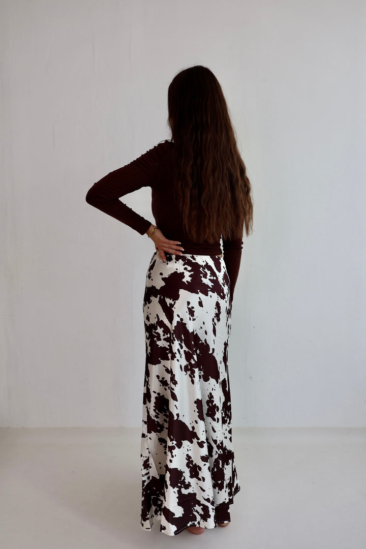 Satinrock mit Cowprint