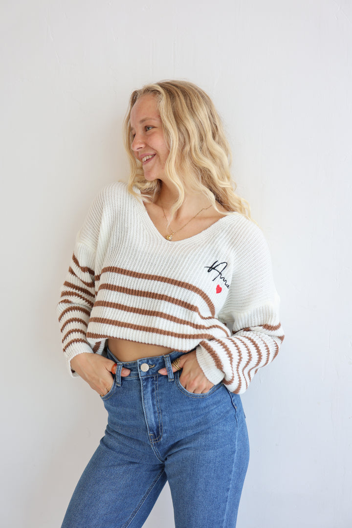 Gestreifter Strickpullover Amour