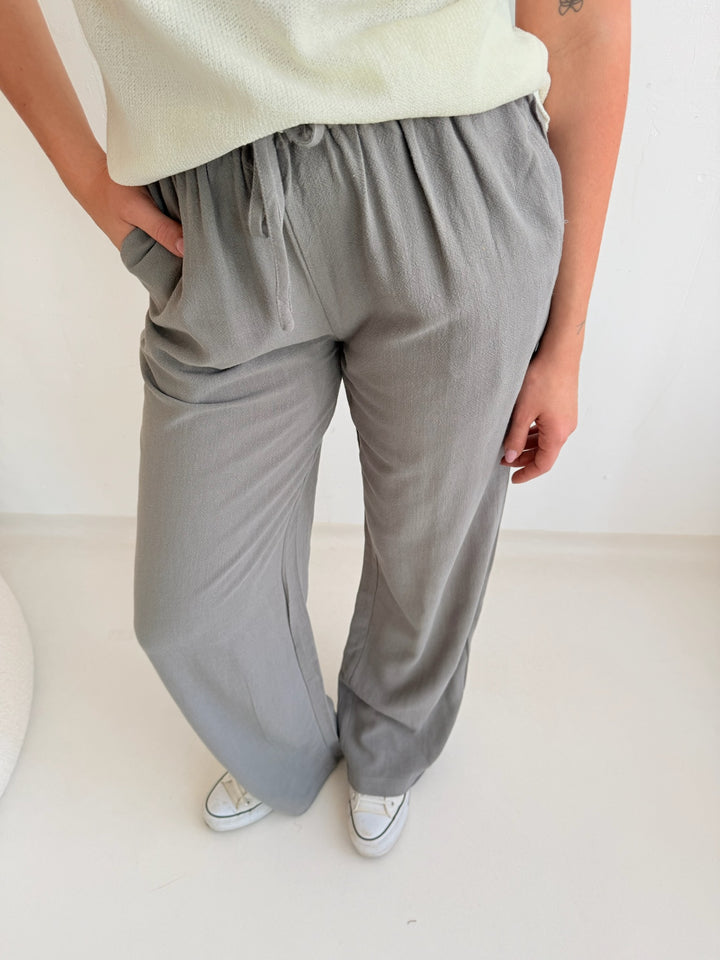 Extra Long Leinenhose mit Gummizug Chiara