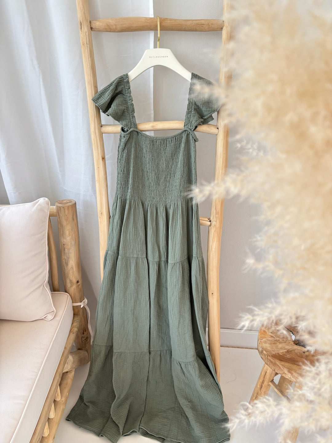 Langes Kleid mit Raffung Livia
