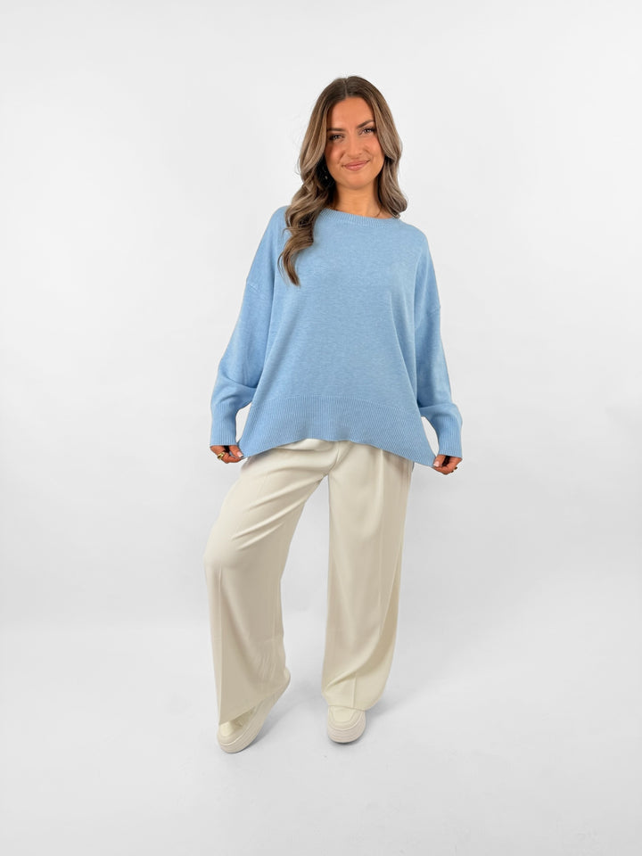 Leichter Casual Pullover Sky Blue