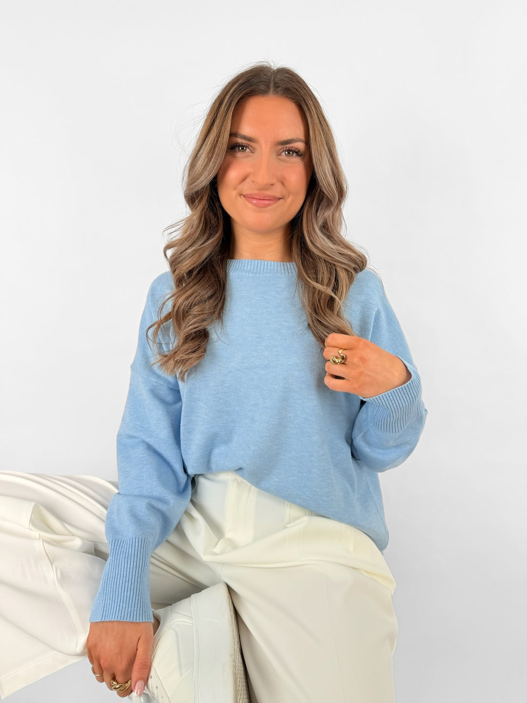 Leichter Casual Pullover Sky Blue